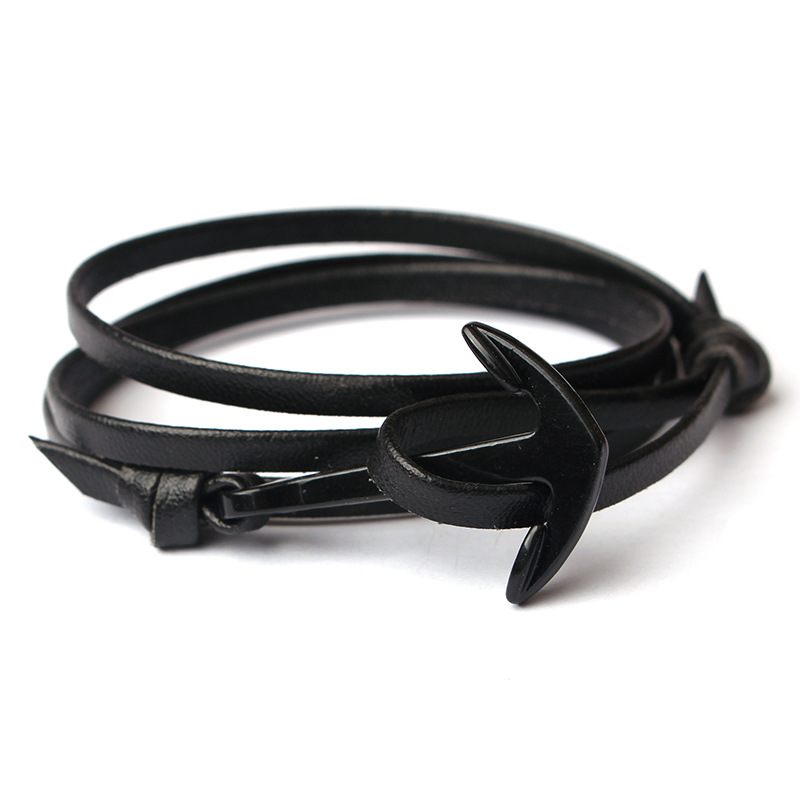

Leather Bracelets Women and Men Black Anchor Leather Bracelets Braided Leather Bracelet Fashion Jewelry 9 Colors