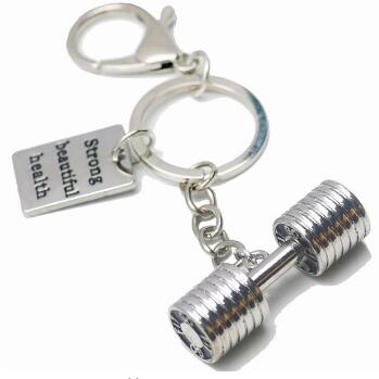 Fitness Weightlifting Muscle Gym Olympics dumbell Key ring Key Chain Metal Gift