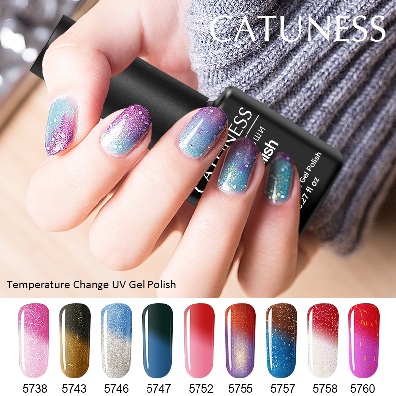 

CATUNESS Temperature Change UV LED Lamp Gel Nail Polish for Beauty Decorations Hot Selling 2018 Polyproducts Gel Nail Varnish, 61white
