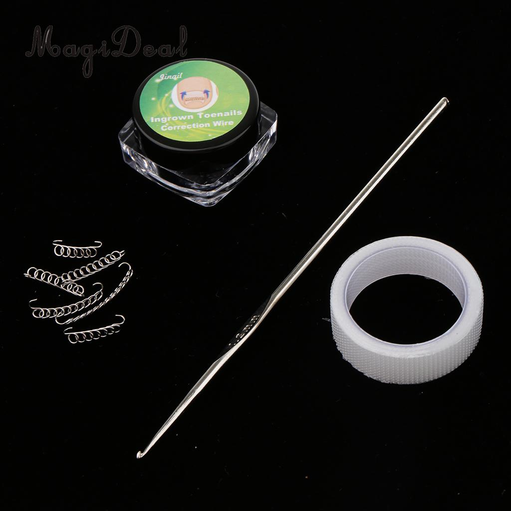 

3x Ingrown Toenail Correction Sticker Wires Crochet Hook Pedicure Tools Set, As pic