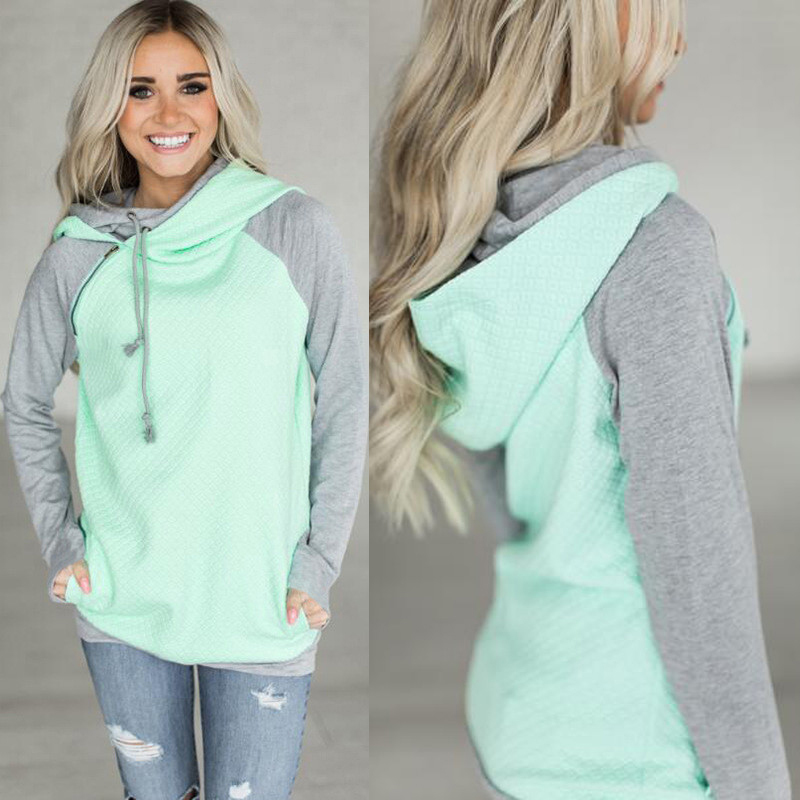 Femmes Sweats Hoodies 2018 Automne Double à capuche Sweats à capuche Sweatshirts à manches longues Sweat-shirt occasionnel Pullovers Pulls Sudade