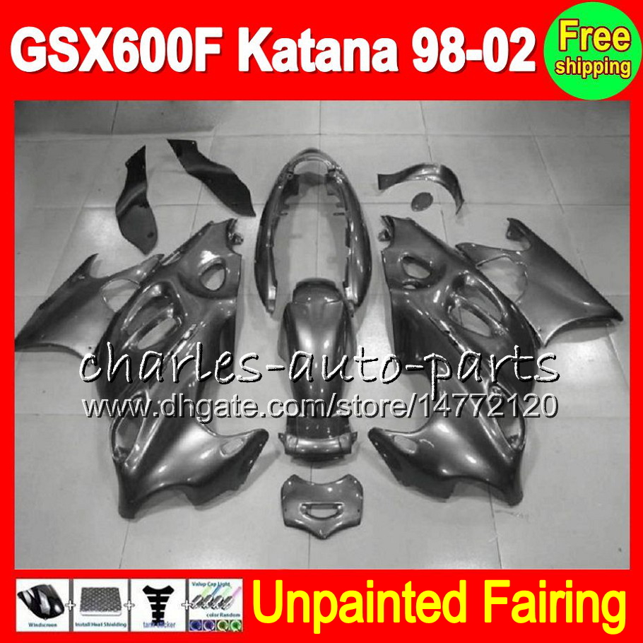 

8Gifts Unpainted Full Fairing Kit For SUZUKI GSX600F Katana GSX 600F GSXF600 98 99 00 01 02 1998 1999 2000 2001 2002 Fairings Bodywork Body, White