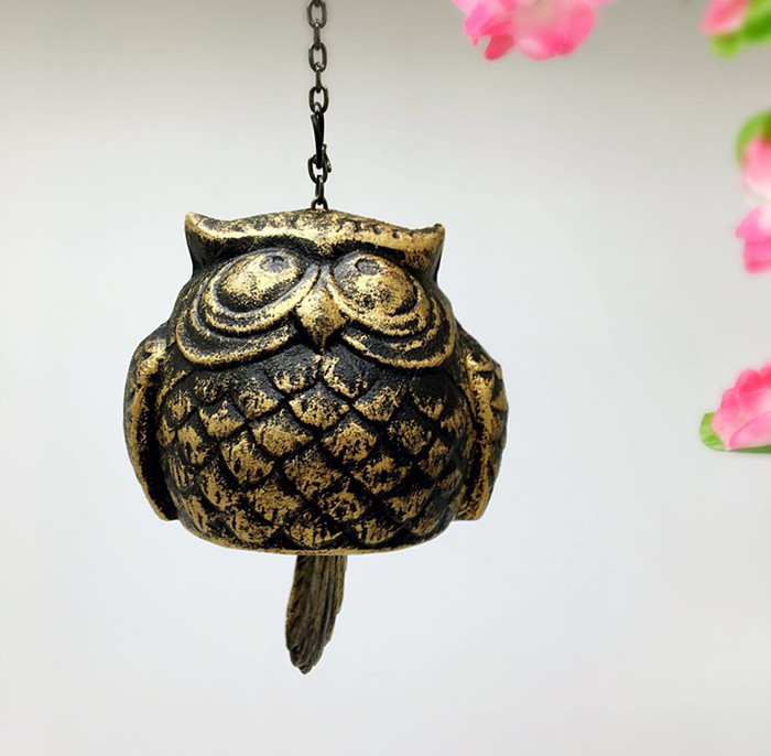 

3 Pieces Cast Iron Owl Windchime Bell Vintage Metal Wind Chime Hanging Bell Home Garden Store Shop Hotel Bar Yard Porch Decoration Metal