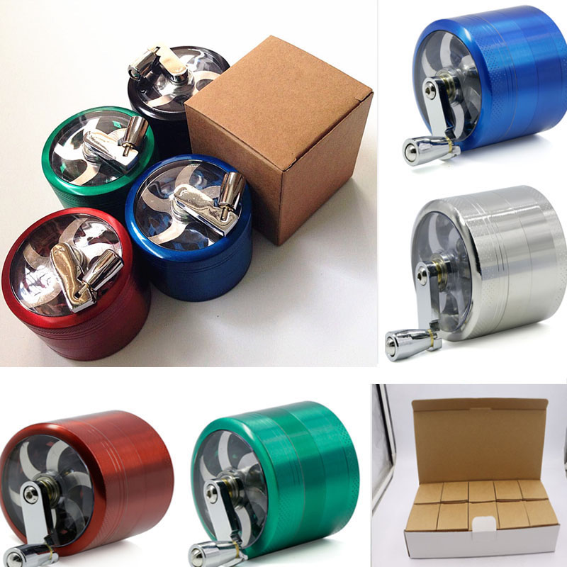 

Metal Tobacco Smoking Herb Grinders With Hand Sharpening 4 Layers Alloy Grinders Smoke Detector Diameter 55 MM HH7-1331