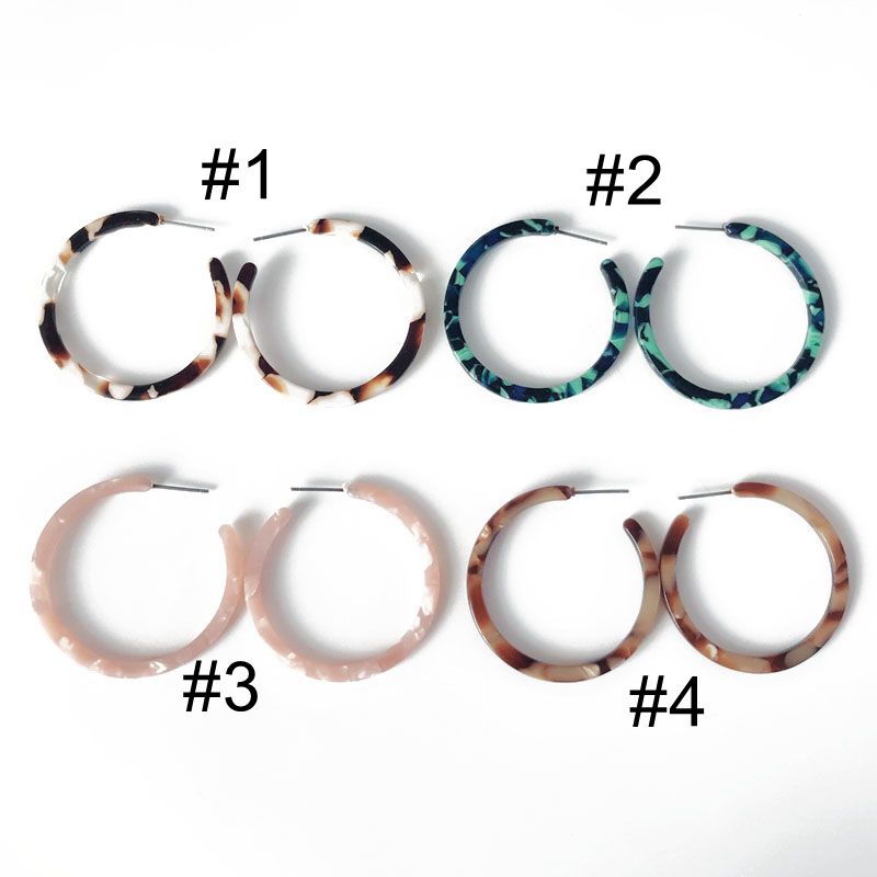 

Free Shipping Wholesale Mixed Color Resin C Shaped Trendy Sweet Simple Earring, Hot Sale Elegant Earring