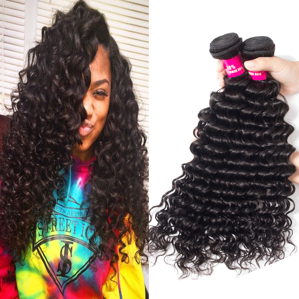 

8A Brazilian Deep Wave Kinky Curly Loose Wave Straight Body Wave Human Hair Weaves 100% Unprocessed Brazilian Peruvian Malaysian Indian Hair
