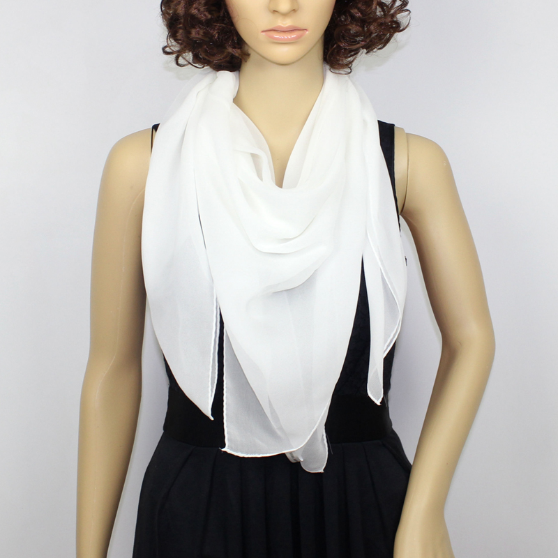 

New girl women solid mulberry georgette Silk Scarf square Scarves Neckerchiefs gift spring summer accessory 88*88cm Unisex #4074