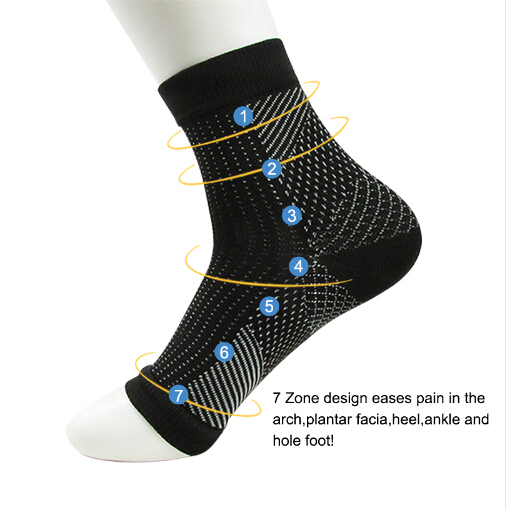 

Comfort Foot Anti Fatigue Socks Women Compression Sleeve Elastic Men's Relieve Swell Ankle Sokken, Black
