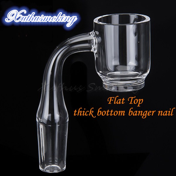 

Flat Top Quartz Banger Thick Bottom Nail 10mm 14mm 18mm Terp Slurper Banger Domeless Nail Gavel Banger For Glass Bong 659