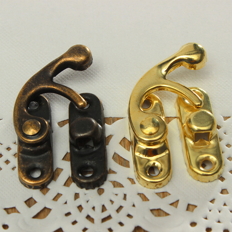 

12X Antique Decor Jewelry Gift Wooden Box Case Hasp Latch Hook Lock With Screws