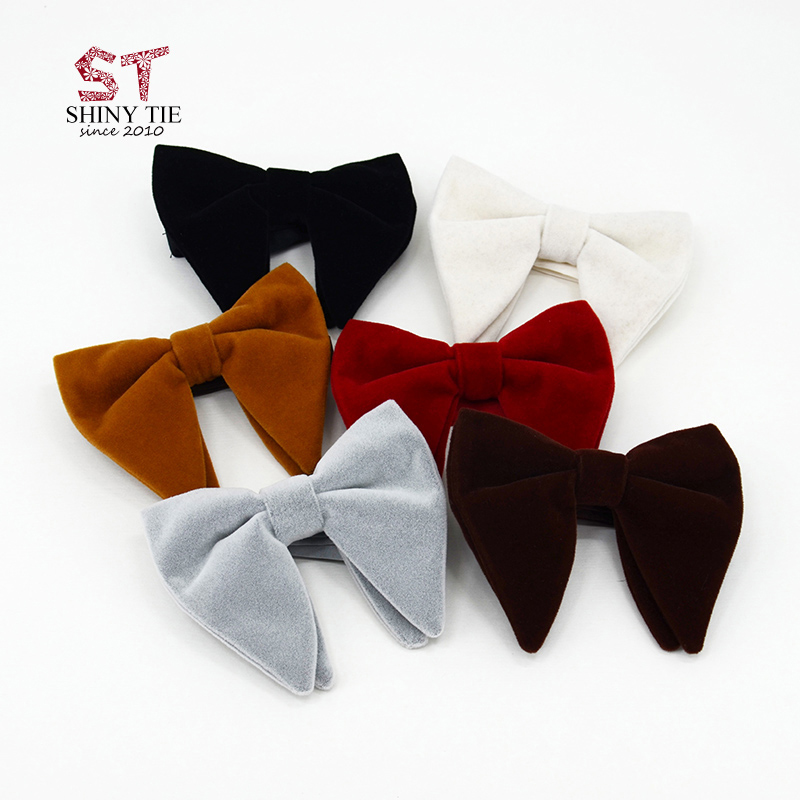 

2017 New Collections Big Bow Ties For Women Men Micro Suede Bowtie Solid Corduroy Butterfly Soft Lithe Gravata Wedding Party Tie