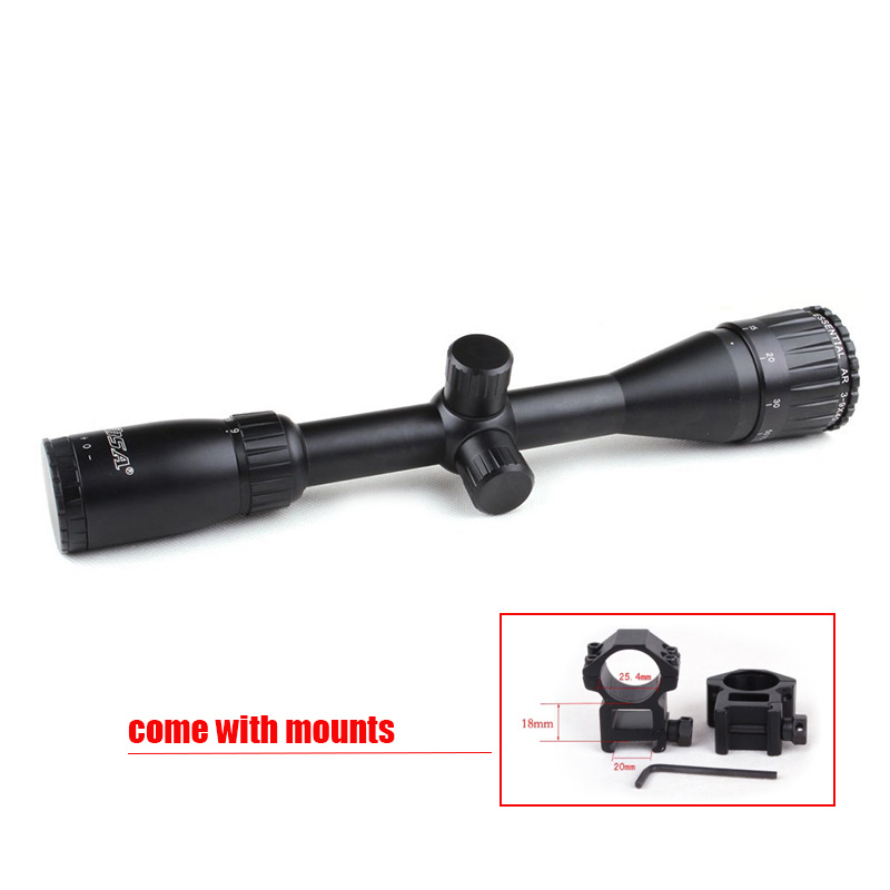

Tactical BSA Essential 3-9x40 Mil Dot Rifle Scope Hunting Optical Scopes with Scope Mounts