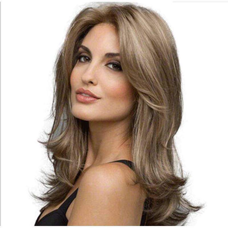 

New Woman Long Hair Wigs Europe And America Wigs Ladies Long Curly Hair Rose Net Wig Synthetic Wigs High Temperature Fiber Hair, Mix color #1