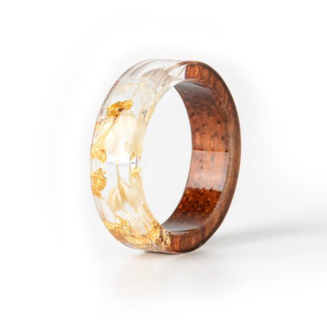 

New Dry-Flower Resin Ring Diy Handmade Dry Flower Drop Glue Ring mix size 17MM to 21MM