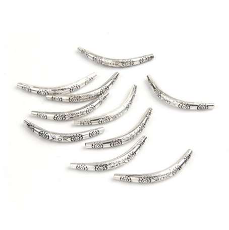 

10pcs/lot 35*4mm Tibetan silver Curved Tube Spacers Beads for Necklace Bracelet DIY Jewelry Making Z760