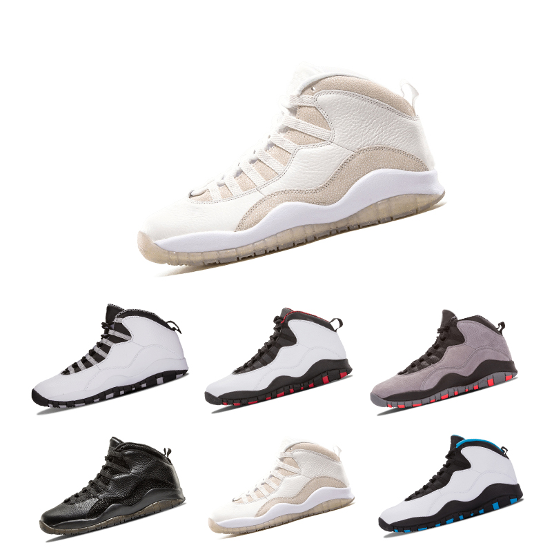 

2018 New Arrival 10 10s mens basketball shoes Hot White Cool Grey Steel Grey Chicago Fusion Red Men Basketball Shoes Bobcats Outdoor Shoes