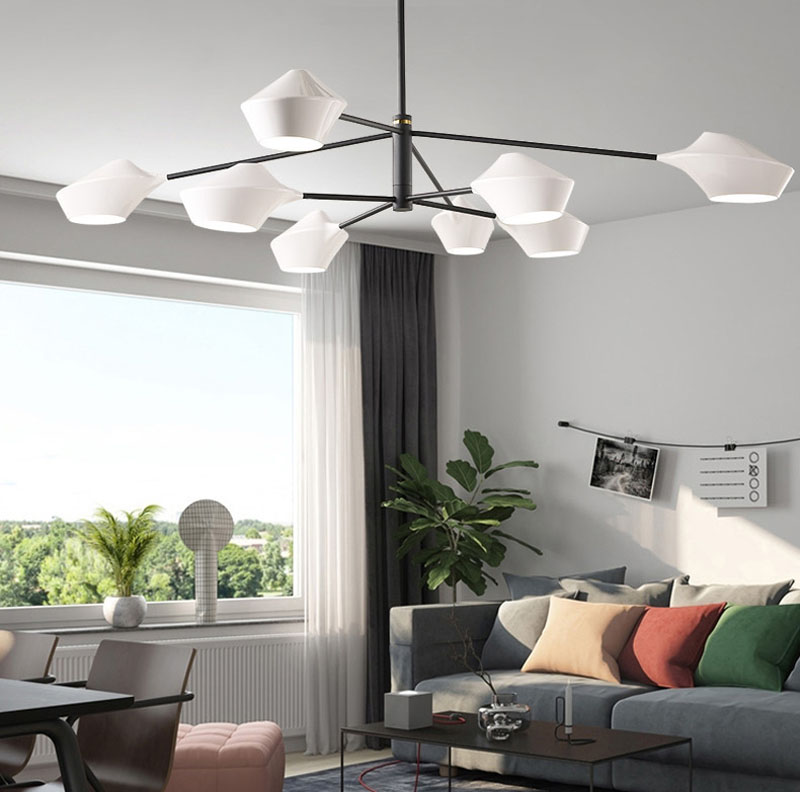 

New Arrival E14 Nordic Rotatable Pipe Pendant Light Trendy Chandelier Iron Pea Droplight