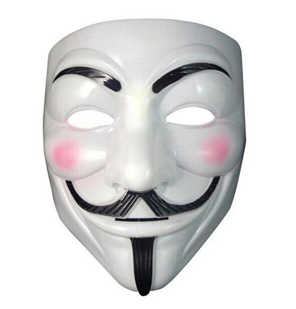 

Vendetta mask anonymous mask of Guy Fawkes Halloween fancy dress costume white yellow 2 colors