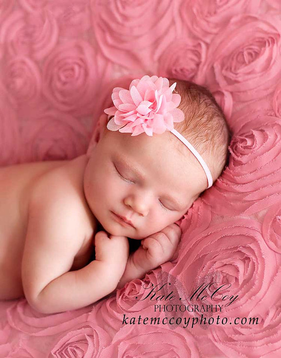 

14 color baby Headwear Head Flower Hair Accessories Chiffon flower with soft Elastic crochet headbands stretchy hair band