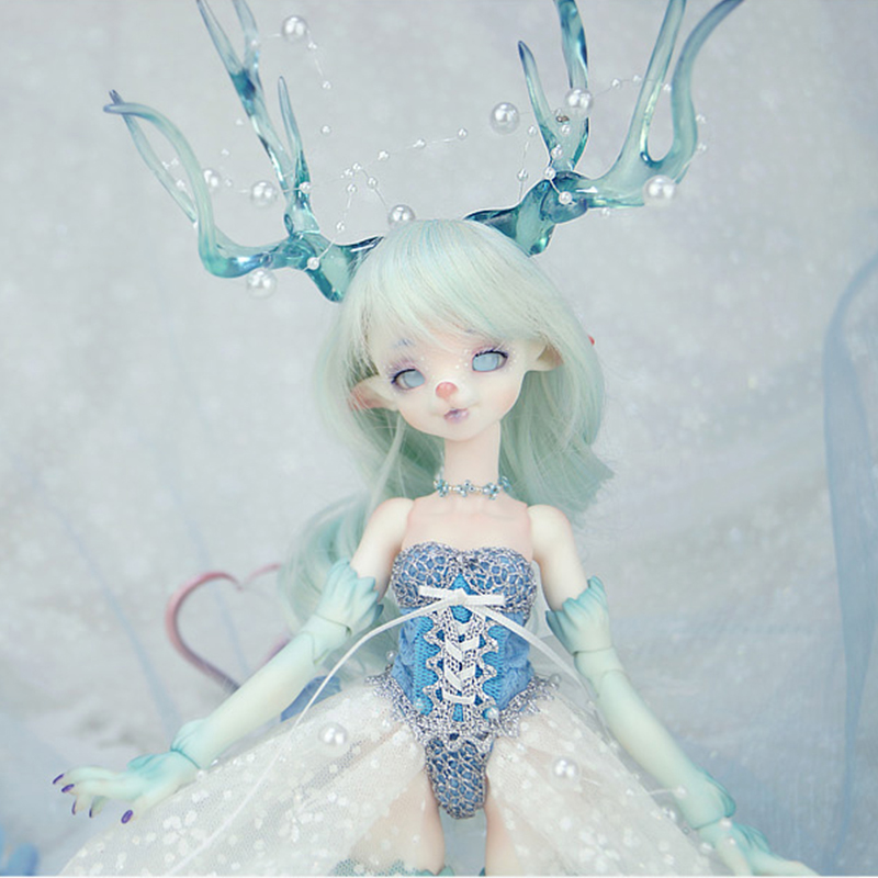 14mm acrylic bjd doll eyes metallic Ice blue full eyeball dollfie AE-63 ship US
