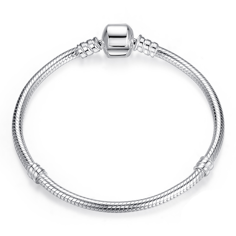 

AIFEILI Dropship Authentic Silver Plated Snake Chain DIY Charm Bracelet & Bangle DIY For Women Bracelet Jewelry Gift