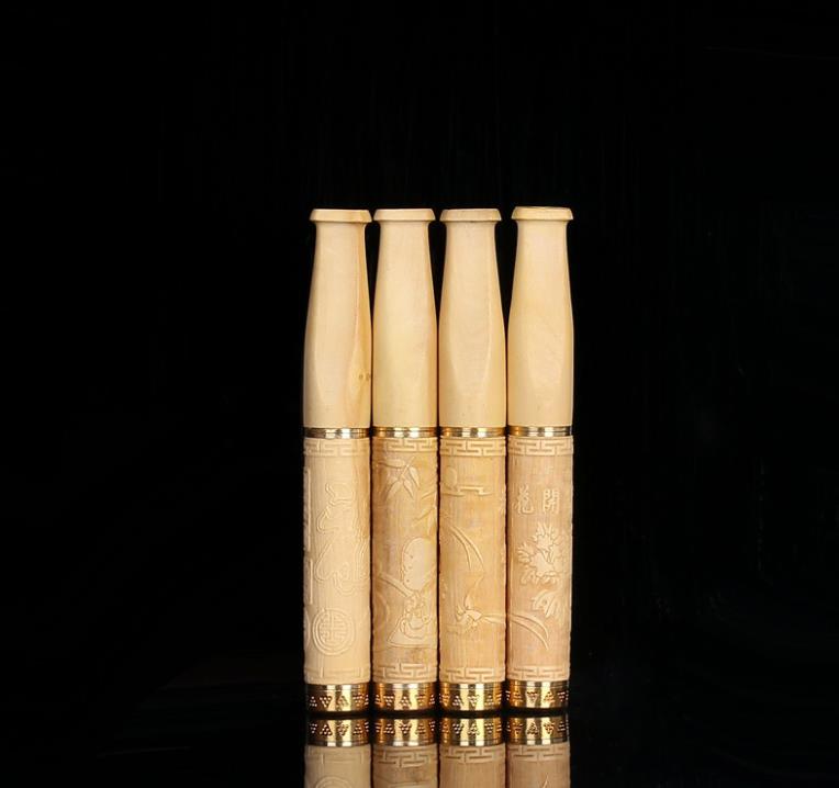 

Large scale boxwood, wood carving, solid wood, cigarette holder, Ruili fine, detachable and double cleaning filter mouthpiece