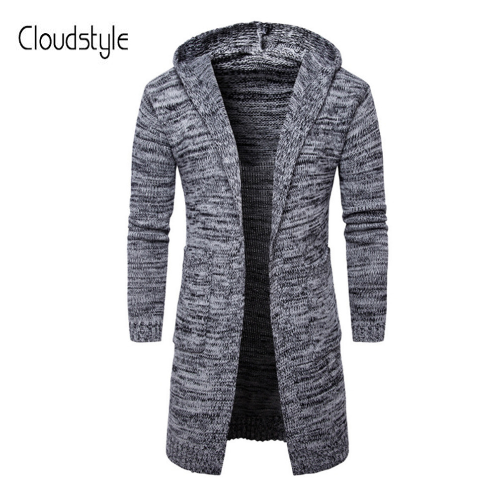 

Cloudstyle 2018 New Autumn Winter Mens Sweaters Middle- Long length Cardigan Slim Fit Casual Sweater