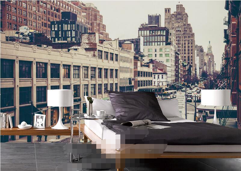 

3d wallpaper custom photo American retro vintage style street car flow background wall 3d wall murals wallpaper for walls 3 d living room, Picture shows