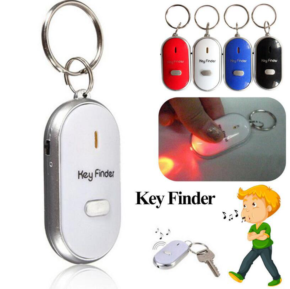 

LED Anti Lost Keys Finder Keys Chain Whistle Locator Find Alarm Tracker Flashing Beeping Remote Keyring 4 Colors OOA4790