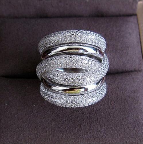 

choucong Eternity Jewelry 236pcs Stone Diamond 14KT White Gold Filled Women Engagement Wedding Band Ring Sz 5-11