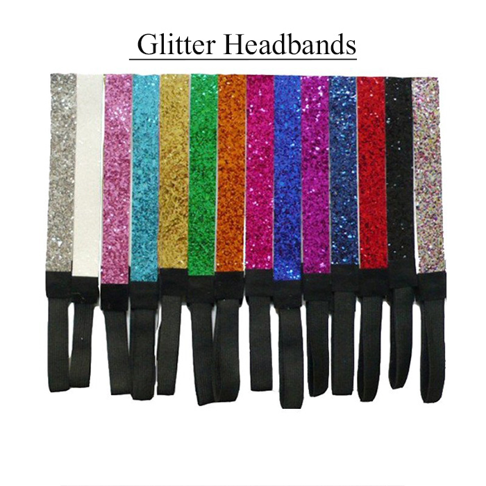 

Glitter Headbands Lot Elastic Sparkly Sequin Sports Headband Softball Wholesale, Silver
