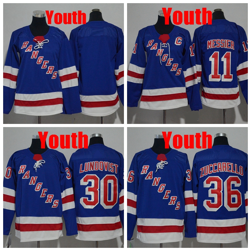 

Youth New York Rangers 30 Henrik Lundqvist Hockey Jerseys Kids 11 Mark Messier Jersey, Youth 11 blue