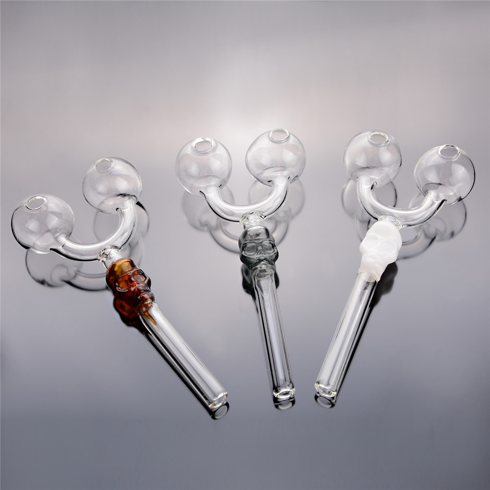 

Double Bowl Glass Smoking Pipe Cool Accessories Hand Pipes Oil Burner Pipe Random Color