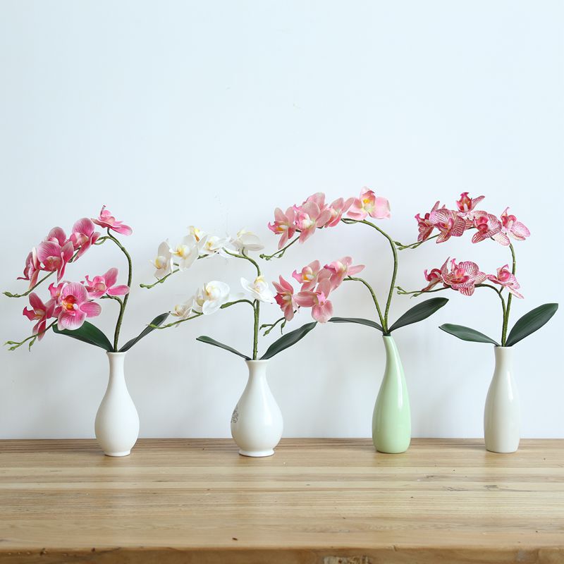 

artificial flower Phalaenopsis 9 heads latex silicon real touch big orchid home decoration Accessories wedding garden decoraiton plan, White