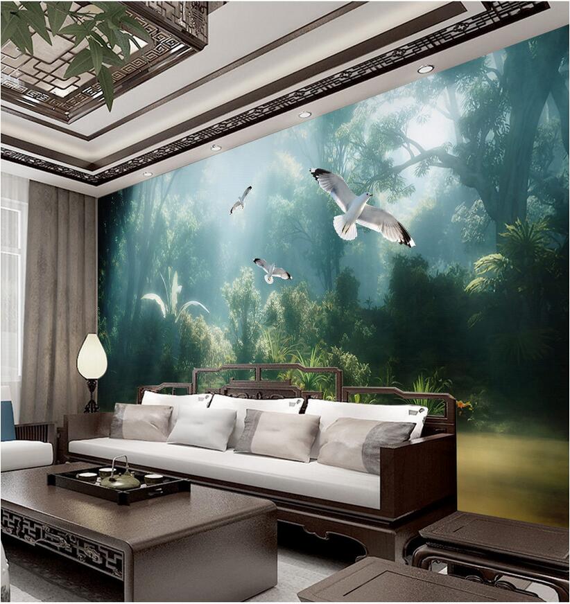 

3d wallpaper custom photo Medieval hand-painted tropical rainforest landscape tooling 3d wall murals wallpaper for walls 3 d living room, Picture shows