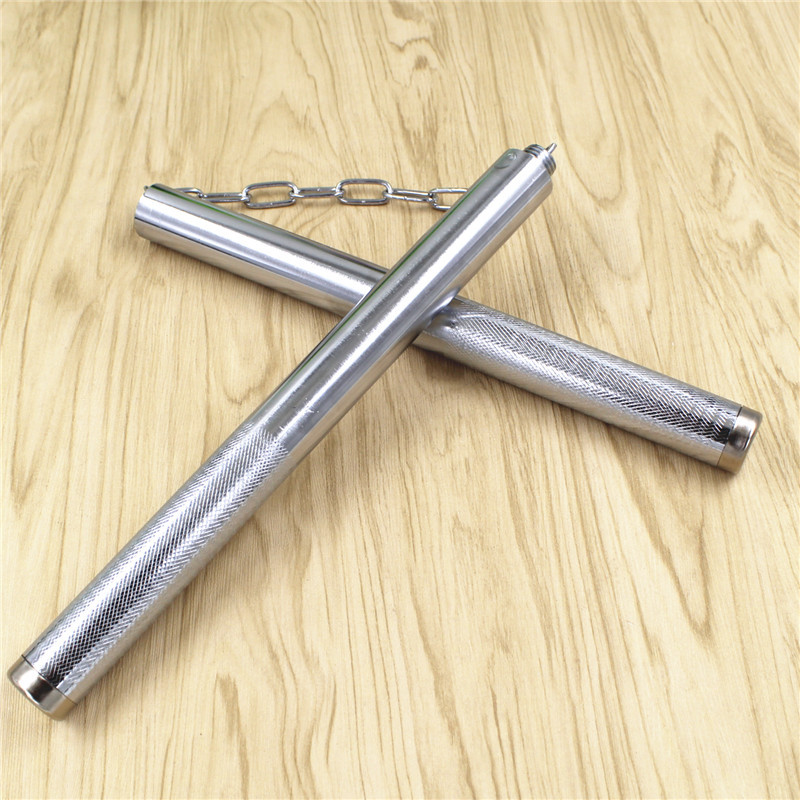 Stainless Steel Stick Self Defense Non Slip Nunchakus Actual Combat Silvery Martial Art Supplies Nunchaku Hot Sale 7 5bk jj