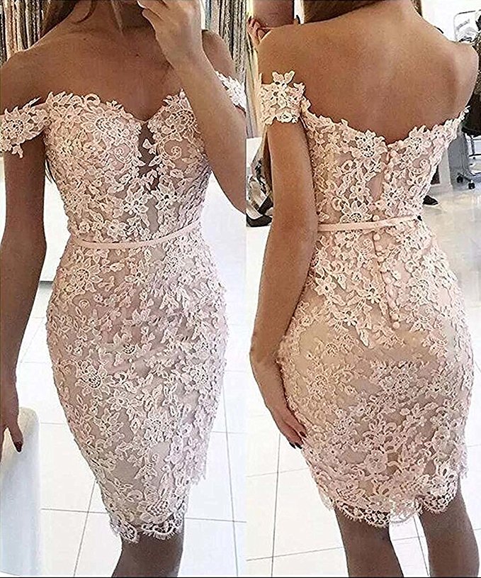 

2018 Sexy Lace Applique Sheath Short Evening Dresses Off Shoulder Sweetheart Prom Dress Button Back Formal Party Dress, Hunter green