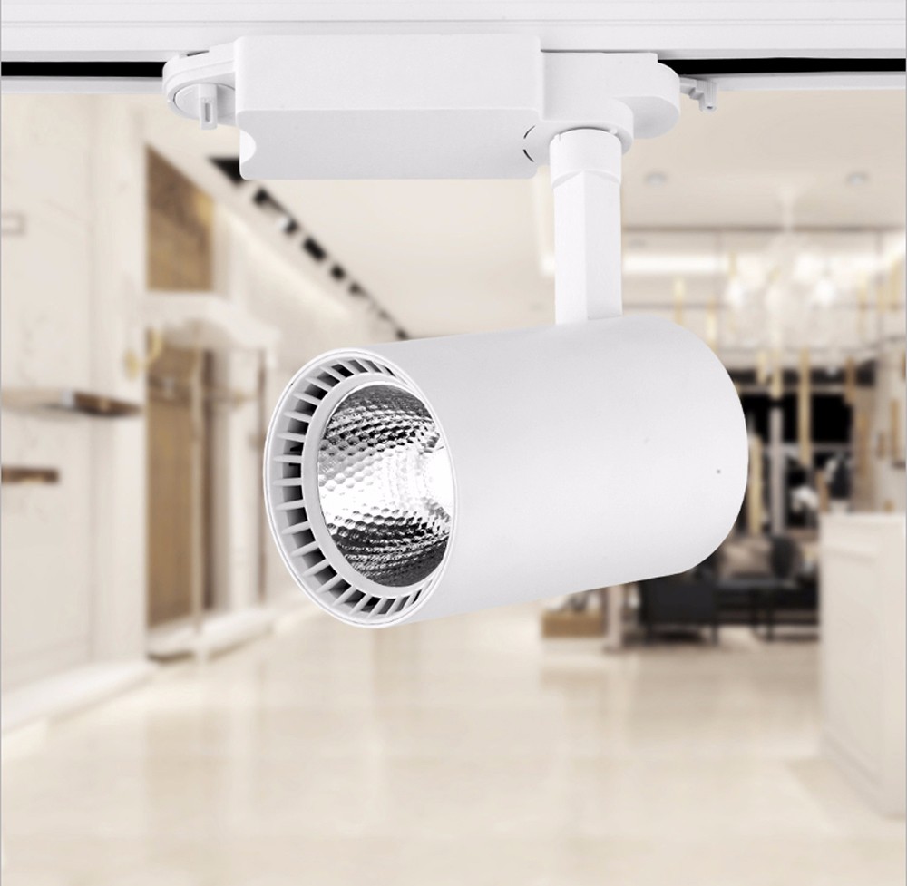 

LED Track Light clothing shop light COB Spotlight AC85- 265V Adjustable 2 wires Rail Track Lighting lamp for Mall Exhibition Office black