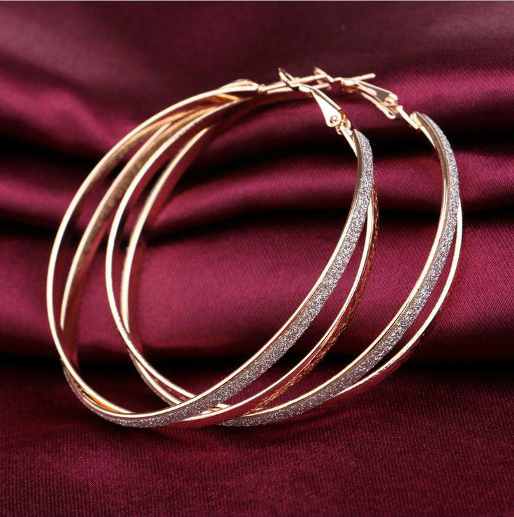 

Exaggerated Irregular Scrub Big Earrings European And American Fashion Punk Female Geometric Cross Double Earrings Earings For Women