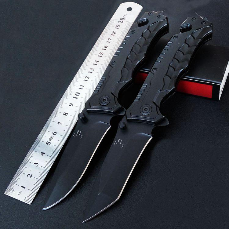

2021 NEW!! folding knife Black Cobra Design fast open camping Knife Outdoor Utility tool 440C blade high quality + Nylon Bag