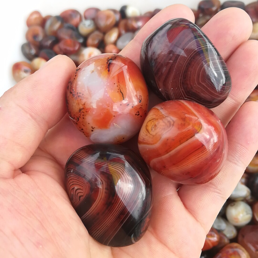 

Holiday gift 5pcs Beautiful Natural Sardonyx Tumbled Stones And Minerals Palm Agate Gemstones Healing Crystals For Home Decoration