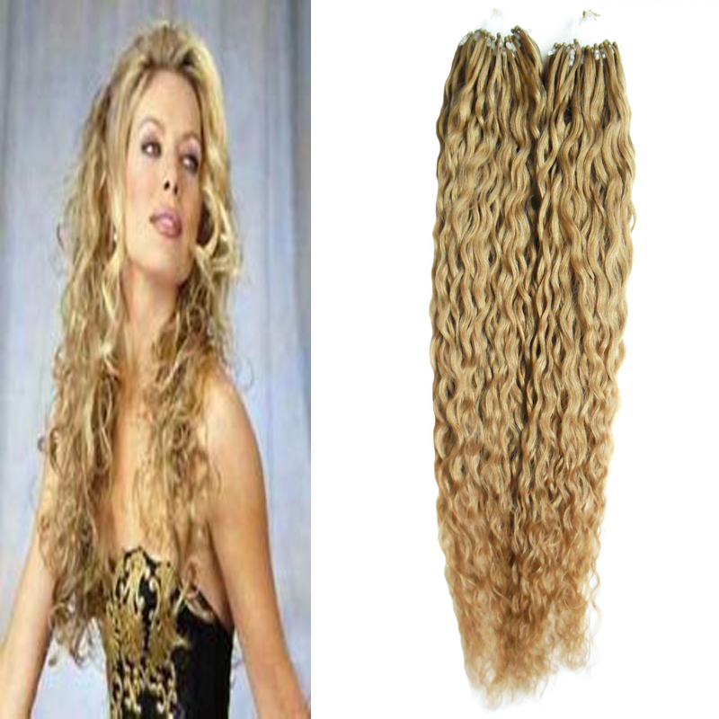 

Curly Micro Beads None Remy Nano Ring Links Human Hair Extensions 10"- 26" 1.0g/s 200g Natural Colors