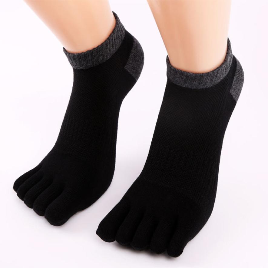 

DROPSHIP 2018 New Arrival Fashion Men Socks Five Fingers Anti Slip Cotton Socks Comfortable Solid Freeship #J05, Black