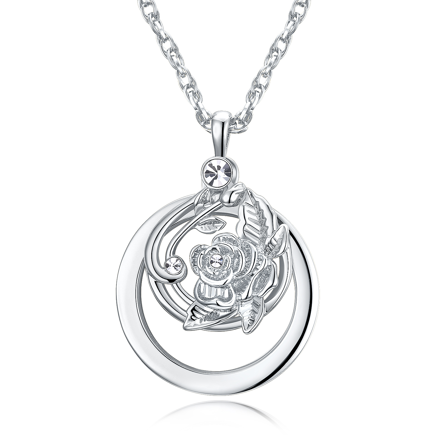 

Flower design Magnifying glass necklace 2pcs parts moving pendant with chain fashion magnifying glasses for reading