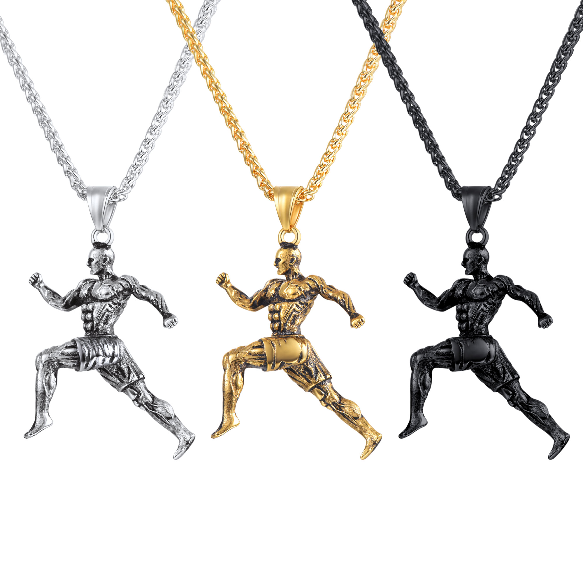

Unisex Stainless Steel Sport Running Men Pendent Necklace Gym Athletics Man Chain Jewelry Accessory