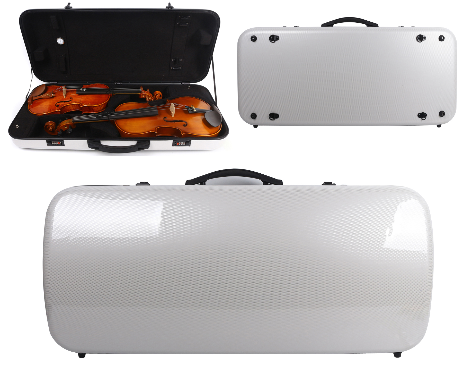 

Yinfente Violin/Viola Case Mixed Carbon Fiber Adjustable Size Double Violin case