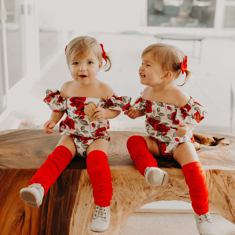 

Newborn baby girl toddler flower romper Off Shoulder jumpsuit kid clothing girls Flying sleeve lovely floral bodysuit Boutique Cloth0-24M