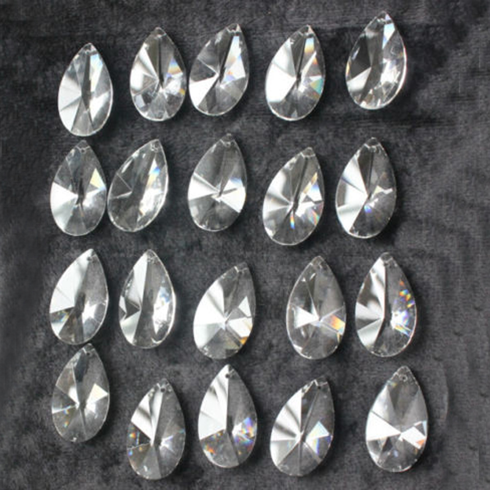 

20pcs Clear Crystal Glass Chandelier Lamp Parts Prisms Suncatcher Hanging Drops Pendant Lighting accessories