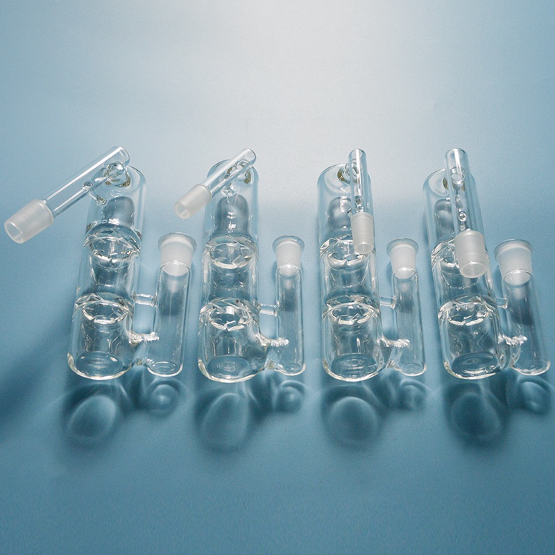 

45 90 Degree Double Cyclone Glass Ash Catcher Turbine Dis Perc Smoking Accessories Clear Ashcatcher 14mm 18mm Joint For Glass Bong ASH-P801