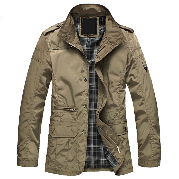 

2018 winter fashion men's windbreaker jacket lapel large size coat, Black